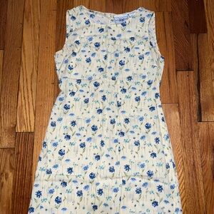 vintage 90s yellow/blue floral print sleeveless maxi dress